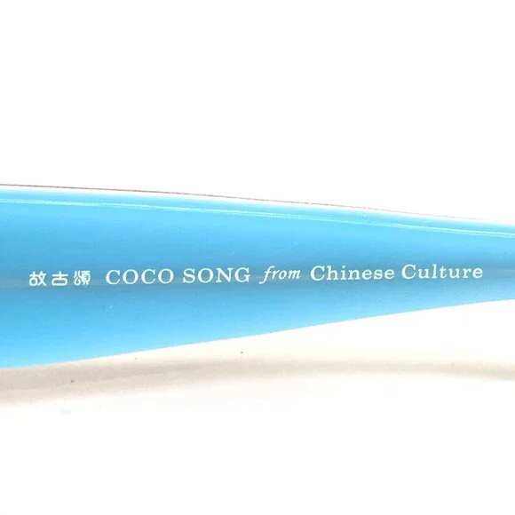 Coco Song Sunglasses COME ON Col.1 Blue Pink Square Frames with Green Lenses